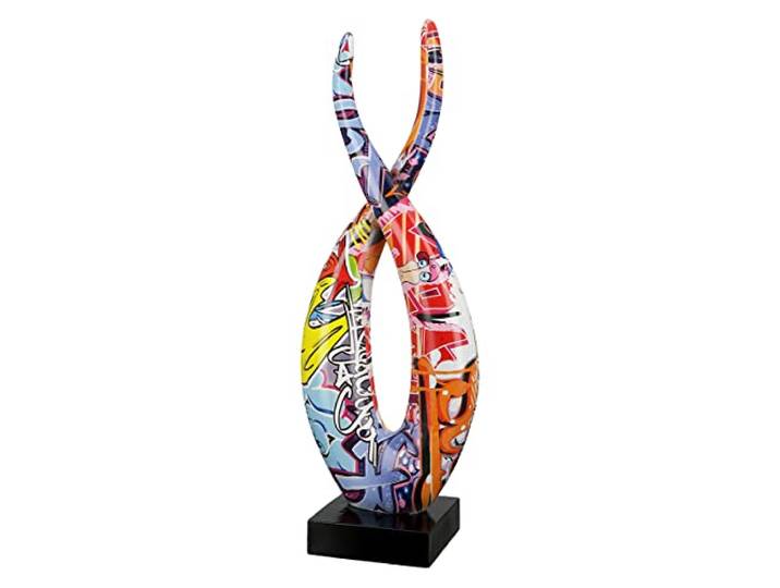 Casablanca Deko Figur Skulptur Flamme XL - Moderne Kunst Dekoration aus Kunstharz - Street Art Design - Mehrfarbig Höhe 36 cm