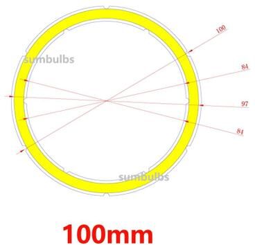 Uplift Essentials Angel Eyes COB LED Ring Light Source For DIY Car Headlights (12V DC) warm White 3000k 100mm 10w