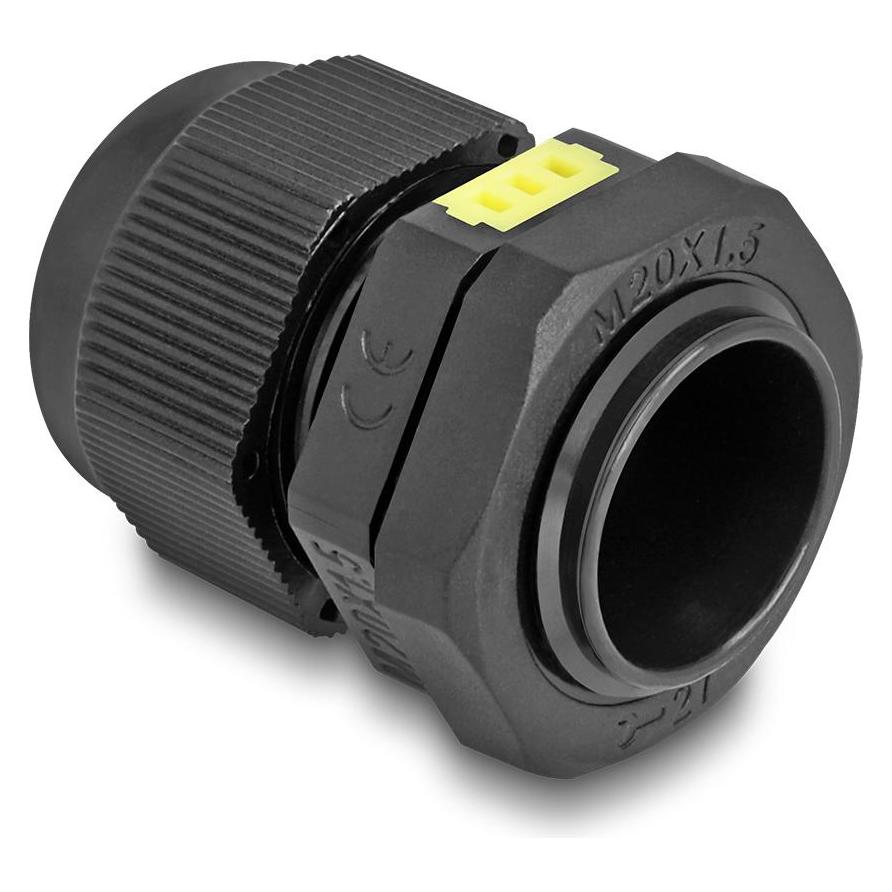 Delock Kabelverschraubung M20mit Beluftung IP68 staub- und wasserdicht schwarz 2 Stuck (60616)