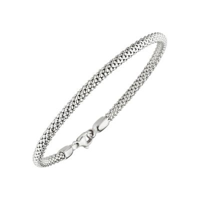 Goldarmband JOBO, weiß (weißgold 750), Armbänder, Damen, 20cm, Weißgold 750, Goldarmband, Popcorn 750 Weißgold 20 cm