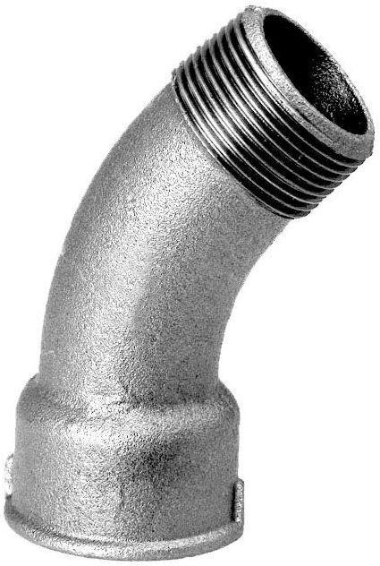 Schmidt, Hermann Hermann Schmidt Temperguss Bogen DN 15, 1/2" 45°, Innengewinde/Aussengewinde, verzinkt