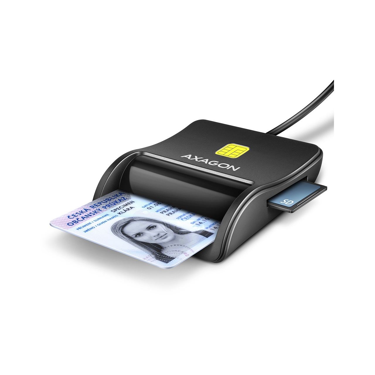 AXAGON CRE-SM3SD USB Smart Card & SD/microSD/SIM Card FlatReader