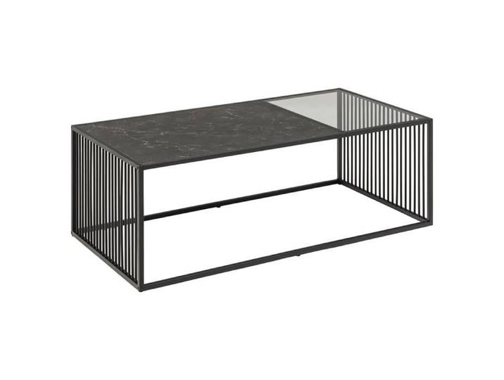 Table Basse - Smuk - 120 cm - Violet Marbre Noir - Design Contemporain - Montage Facile