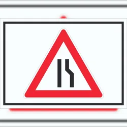 HB-Druck Schild Achtung Verengte Fahrbahn rechts Symbol A6 (105x148mm)