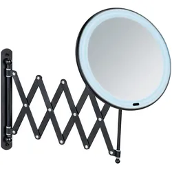 LED Wandspiegel BARONA (BHT 20x34x55 cm) - schwarz - BHT 20x34x55 cm