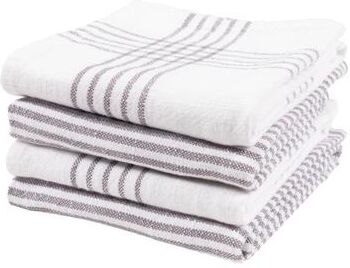 KAF Home Set of 4 Monaco Relaxed Casual Cotton Slubbed Kitchen Towel - N/A