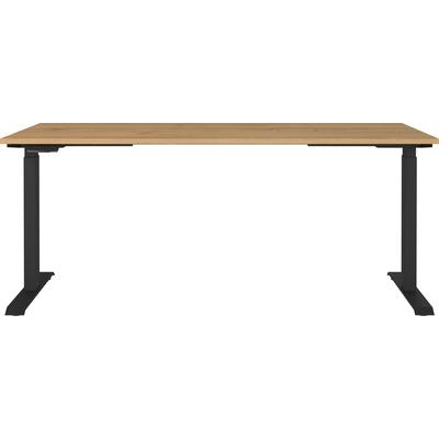 Schreibtisch GERMANIA "Agenda, elektrisch höhenverstellbar", schwarz (grandson, eiche, nachbildung, schwarz, schwarz, grandson, eiche, nachbildung), B:180cm H:120cm T:80cm, Tische, Schreibtisch, Höhe 72-120cm, elektrisch höhenverstellbar,...