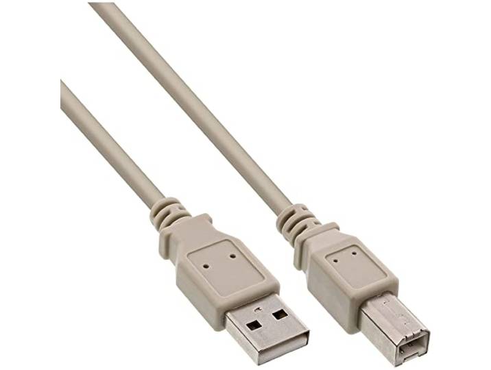 Intos USB 2.0 kabel USB aansluitkabel A/S-B/S 0.5m grijs