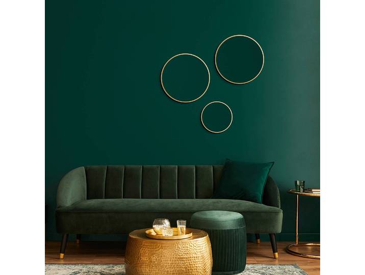 Miroir mural Picasso rond Ø 40cm Doré/Doré verre miroir / aluminium, brossé 40 x 3cm