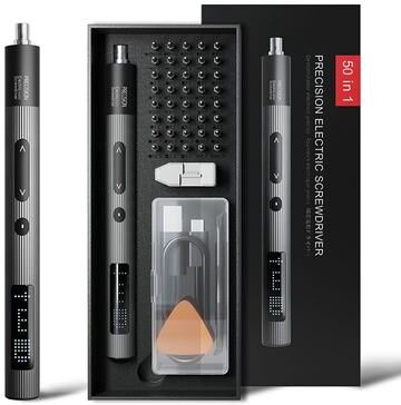 Discount Dollar Deals Precision Electric Screwdriver Set, Speed Torque Adjustable, Magnetic Phillips Torx Bits For IPhone, Laptop, Watch, PC 50 In 1 Pro