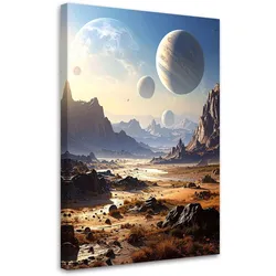 WANDBILD, Planeten Weltraum Berge Natur