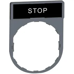 Schneider Electric ZBY2304C0 Schildträger 30x40mm, mit Schild STOP, für Harmony 22mm, in grau