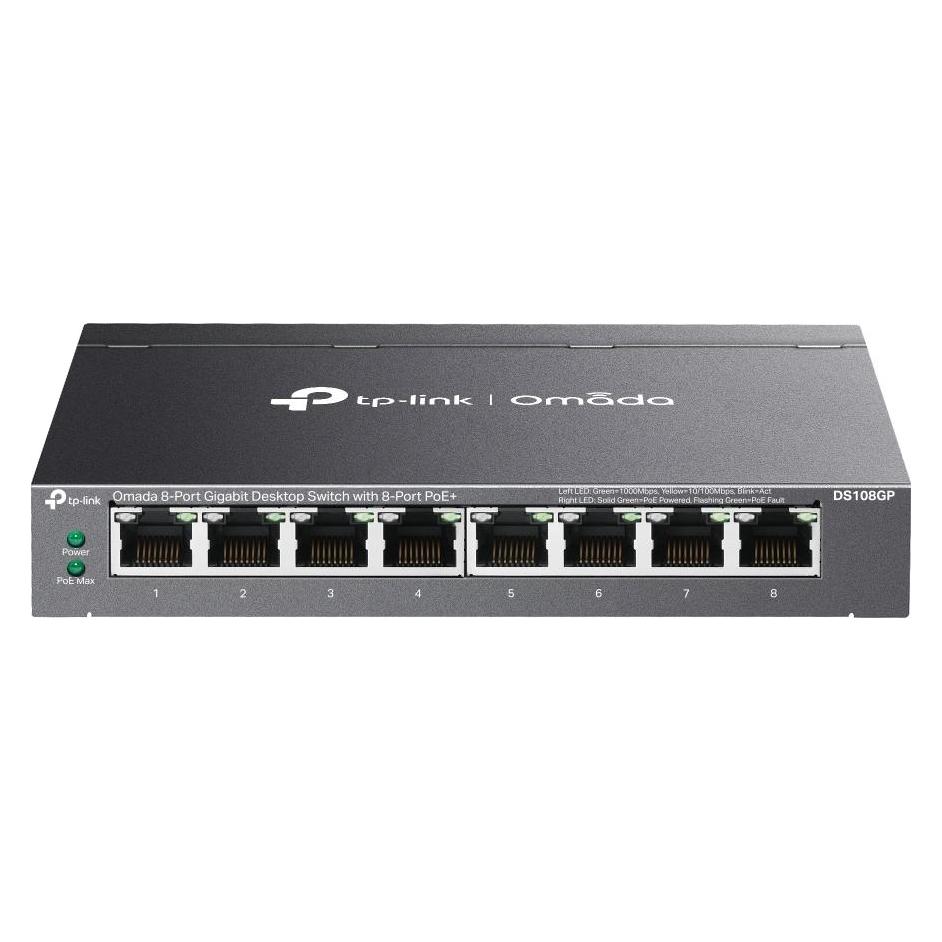 TP-Link Omada 8-Port Gigabit Desktop Switch With 8-Port Poe Port: 8x (8 Ports) (DS108GP)