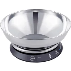 Blaupunkt FKS602 Küchenwaage digital, mit Messschale Wägebereich (max.)=5kg Silber, Küchenwaage, Silber