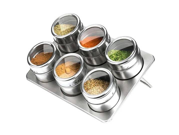 Krumble Kruidenrek magnetisch - Incl. 6 magnetische potjes - Rechthoek