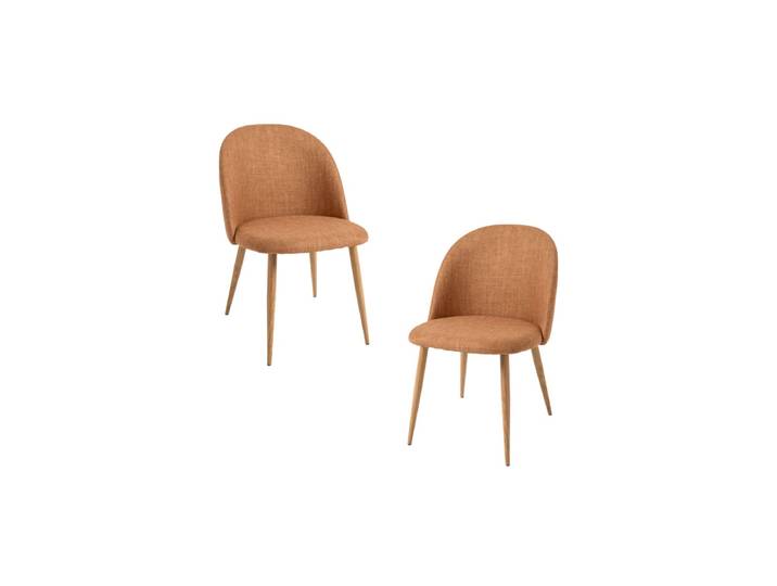 2er Set Vint Stoff Stühle - Brun sable