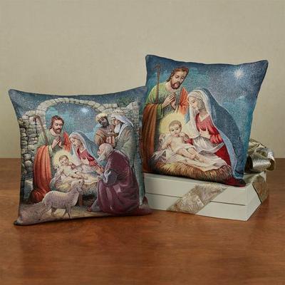 Touch of Class Midnight Clear Decorative Pillow Set of Two Multi Jewel , Multi Jewel