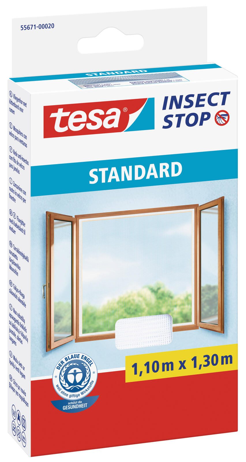 tesa Fliegengitter Insect Stop STANDARD weiß 1,1 x 1,3 m 55671-00020-07