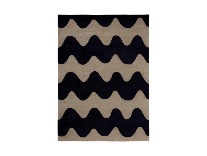 Handgetufteter Designer Teppich „Loki Black“ aus 100% Wolle, verschiedene Grössen MARIMEKKO