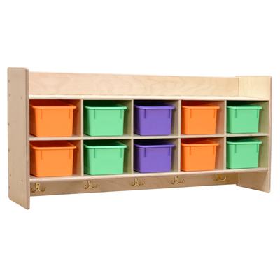 Contender Wall Mount Kids Storage Locker with 10 Assorted Pastel Trays - 46.75