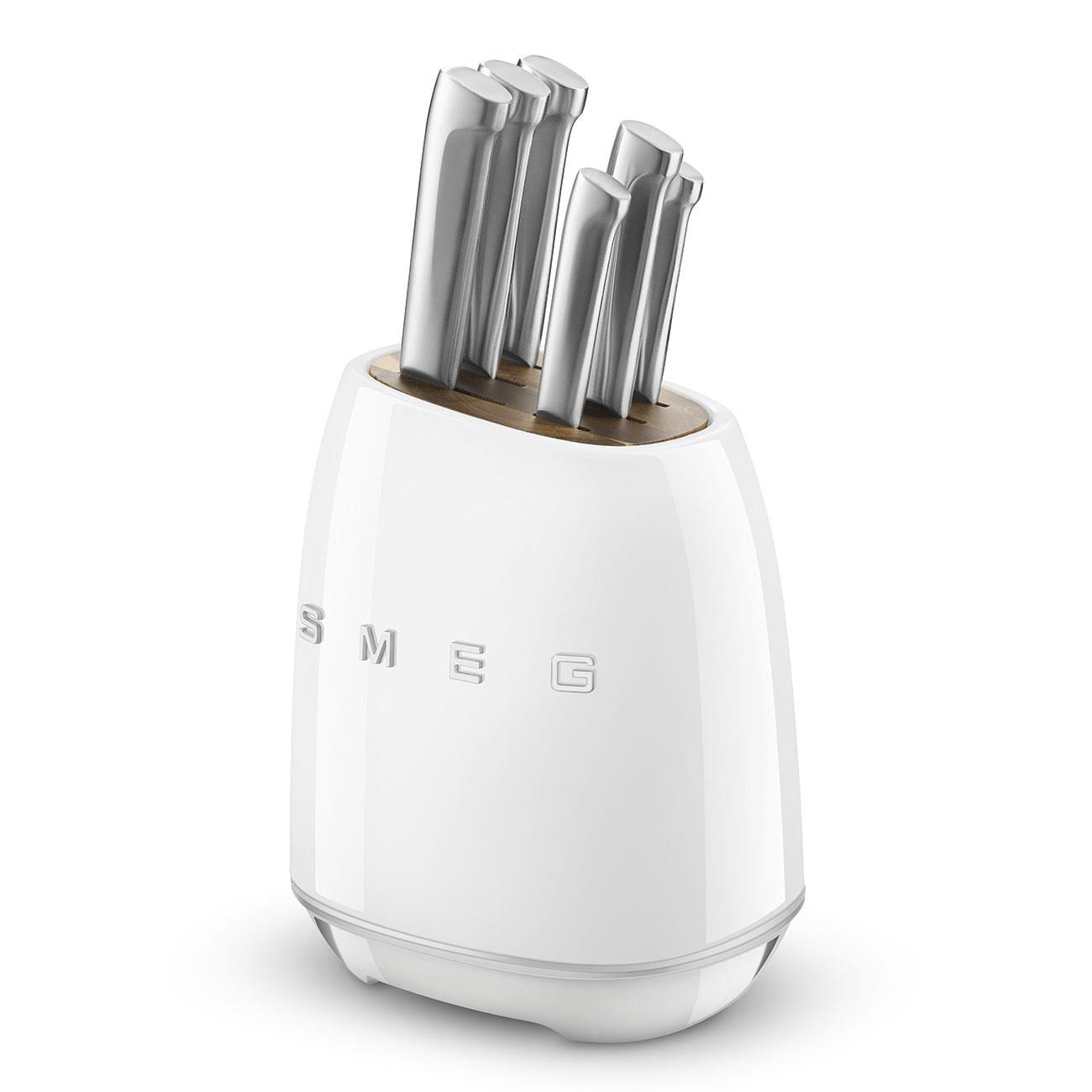 Smeg Messerblock Set 50's Style 6 tlg. Weiß KBSF02WH