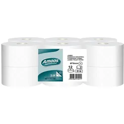 Toilettenpapier (Jumbo) 180mts 2Fls Amoos 12un