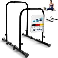 ArtSport Dip Barren - Dip Station bis 500 kg - Liegestützgriffe - verstellbar - Push Up Bar Schwarz