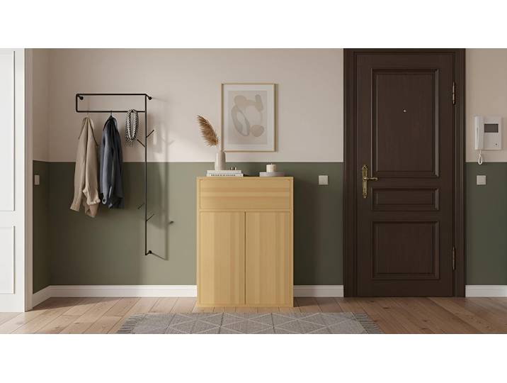 Vertiko aus Massivholz - Massivholzschrank mit vielen Optionen Buche Natur geölt