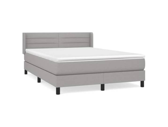 PUGYNBK Boxspringbett, 140 x 200 cm, mit Federkernmatratze Verstellbares Kopfteil, atmungsaktiver Stoff, mittlere Härte, ideal zum Schlafen