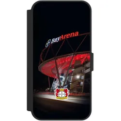 Nivocase Klapphülle für Apple iPhone 16e Handyhülle aus Kunst Leder NIVOflip schwarz Bayer 04 Leverkusen (Apple iPhone 16e), Smartphone Hülle, Schwarz