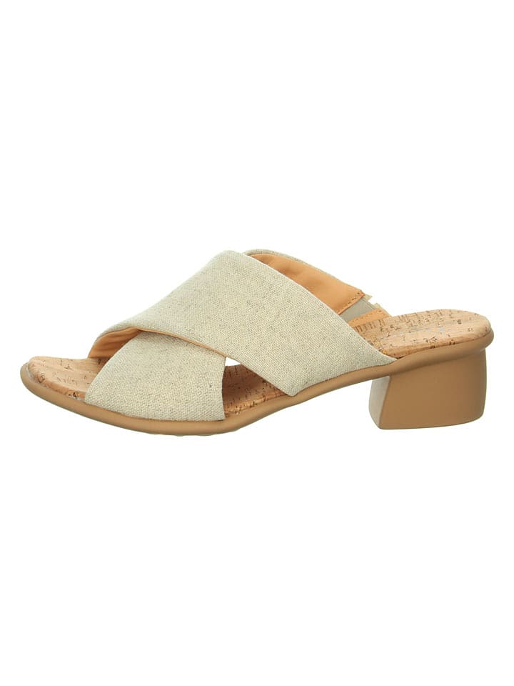 Think! Leder-Pantoletten in Beige - 38
