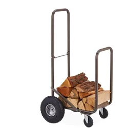 Relaxdays, Zubehör Kerzen + Kamin, Kaminholzwagen