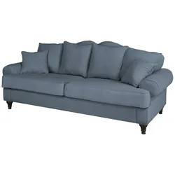 SOFA blau Landhaus, Couch 3,5-Sitzer 230 cm