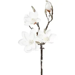 CREATIV green künstliche Pflanze Magnolie beschneit, 13 LED, 92cm