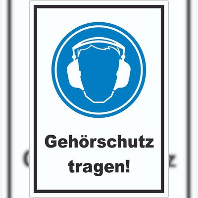 HB-Druck Gehörschutz tragen Aufkleber A5 (148x210mm)