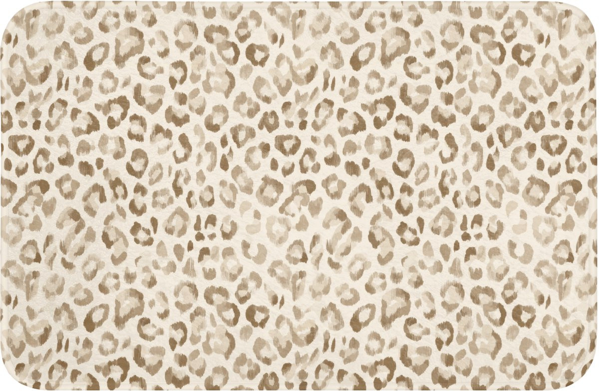 OnlyWow Badmat Luipaard Beige met Antislip - 60 x 40 cm