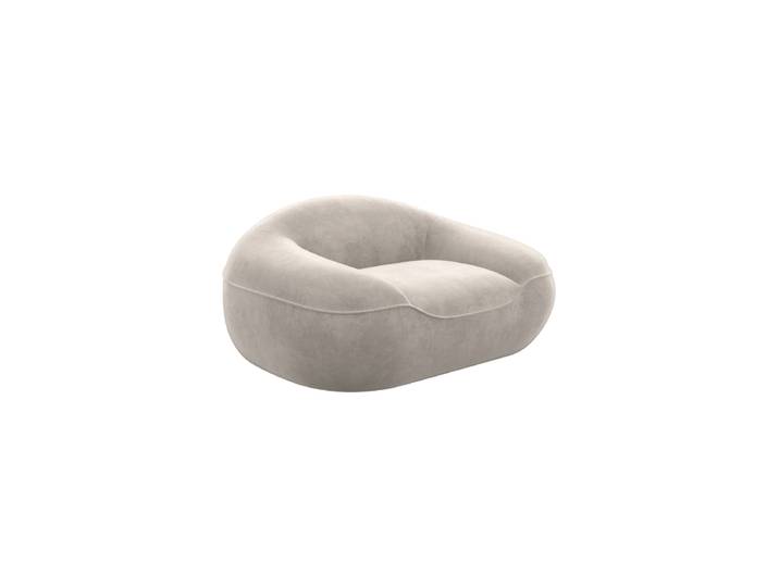 Design Loungesessel „Novara“ mit Samtbezug Samtbezug Sand BLOOMINGLOFT Collection