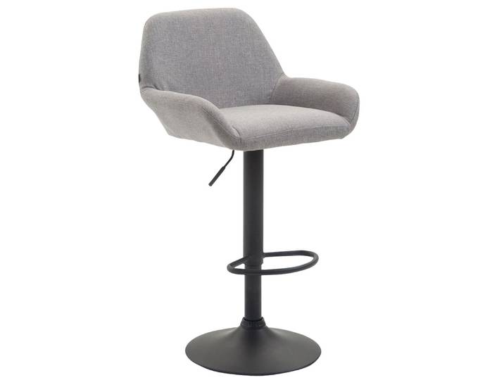 TPFLiving Barhocker Bragnum Gestell schwarz Stoff - Grau