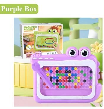 Uplift Picks Kids Magnetic Beads Doodle Board Montessori Drawing Puzzle Toy purple Box