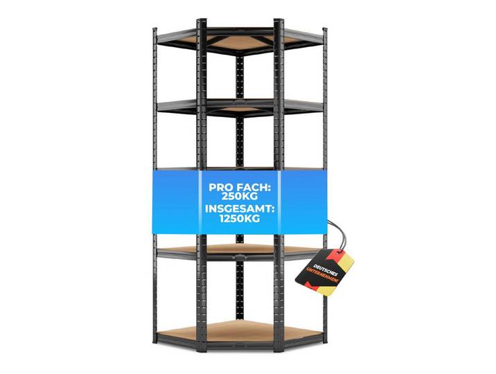 ALL Schwerlastregal Eckregal - Sets Premium Qualität, 180x70x40cm 1250kg Traglast