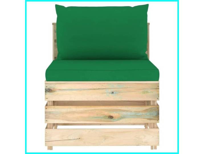 Canapé central sectionnel avec coussins Bois imprégné de vert -BK3074512 (PLA)