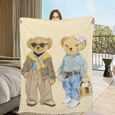 Inspire Curations Cute Bear Soft Plush Flannel Throw Blanket z2 gait100x150cm