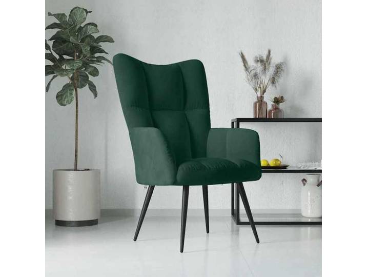 Vert Fauteuil simple Magnifique Chaise de canapé Vert foncé Velours 61x70x96 5cm CL4739826