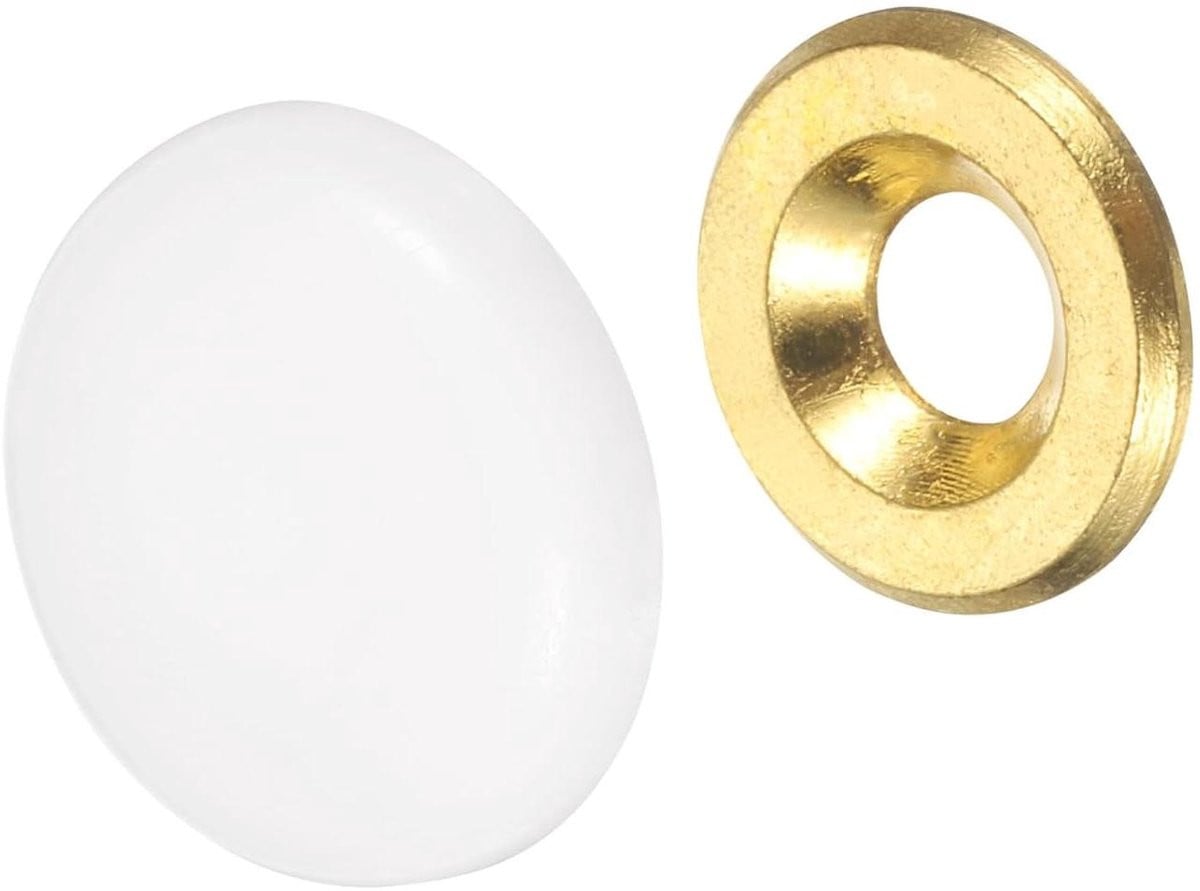 Decoratieve Schroefdoppen Set Wit - 20 Stuks - Afdekkapjes voor Meubelafwerking - Roestvrij Zinklegering