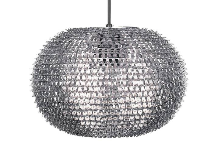 Beliani Hängeleuchte Reine 32/32/146 cm, Silberfarben, Metall, E27, 32x146x32 cm, Lampen & Leuchten, Innenbeleuchtung, Hängeleuchten, Pendelleuchten
