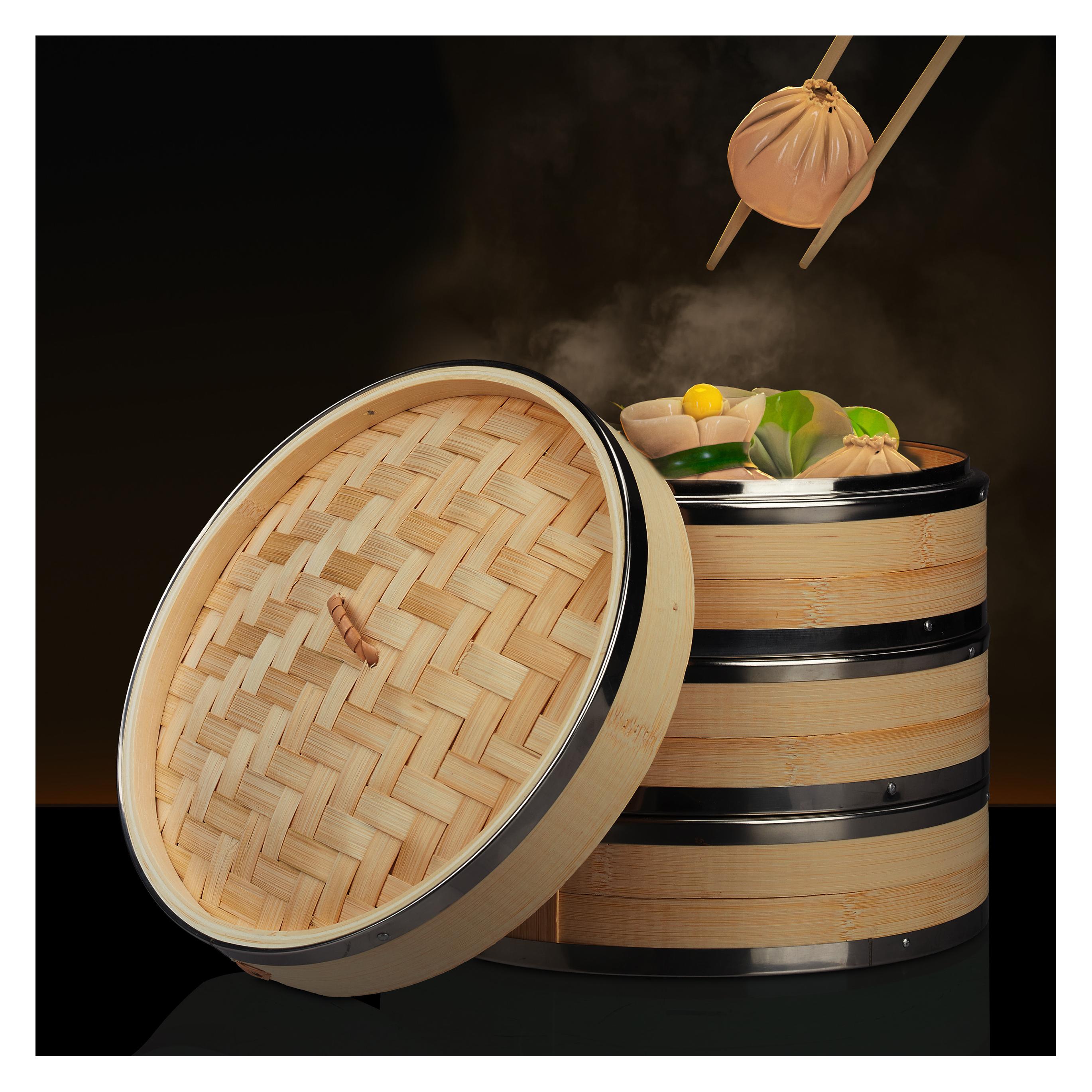 Relaxdays Dampfgarer (24 cm, Pflanzliche Werkstoffe) (4052025314644)