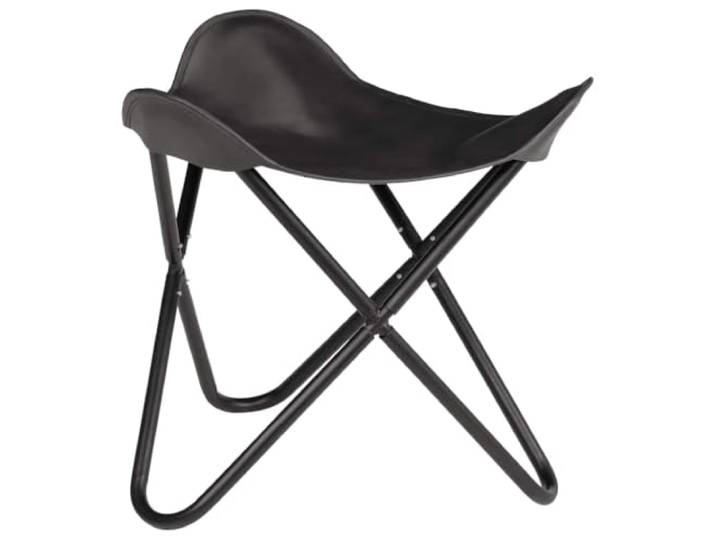 LLEZKBR Home Tools-Butterfly Hocker schwarz Echtleder
