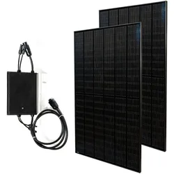 Priwatt Balkonkraftwerk priBasic Duo Paket 2x 375 Wp/600 W Solaranlage ohne Halterung inkl. Wechselrichter Hoymiles