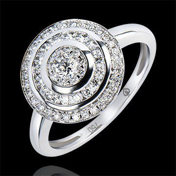 Edenly Verlobungsring Schicksal - Ring Hypnose - 9 Karat WeiÃŸgold und Diamante