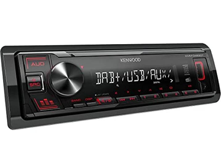 Kenwood KMM-DAB307 - USB-Autoradio mit DAB+/UKW (Soundprozessor, USB, AUX, 4x50 Watt, Tastenbeleuchtung rot, inkl. DAB+ Antenne)